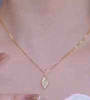 24k gold plated locket chain leaf