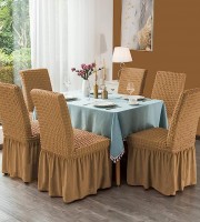 chair cover 6 pis  brown